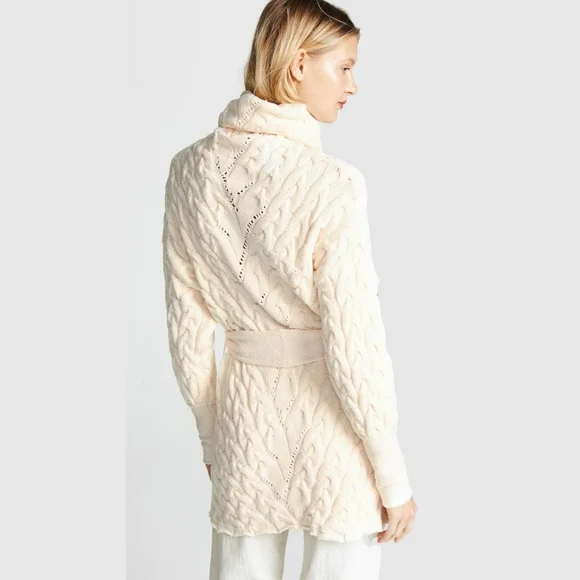 Free People New Cream Turtleneck Sweater Dress. Size S/M. KNIT - Picture 4 of 13